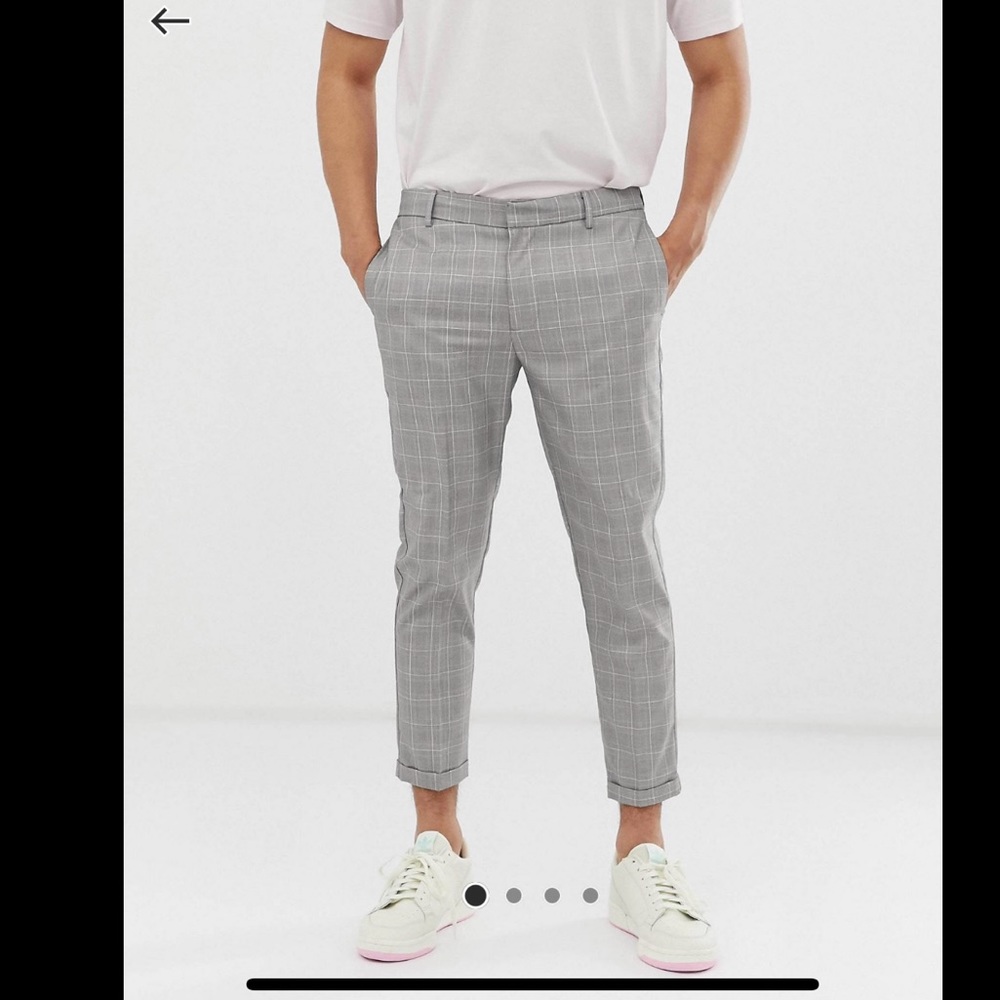 New Look smart pants in light grey check